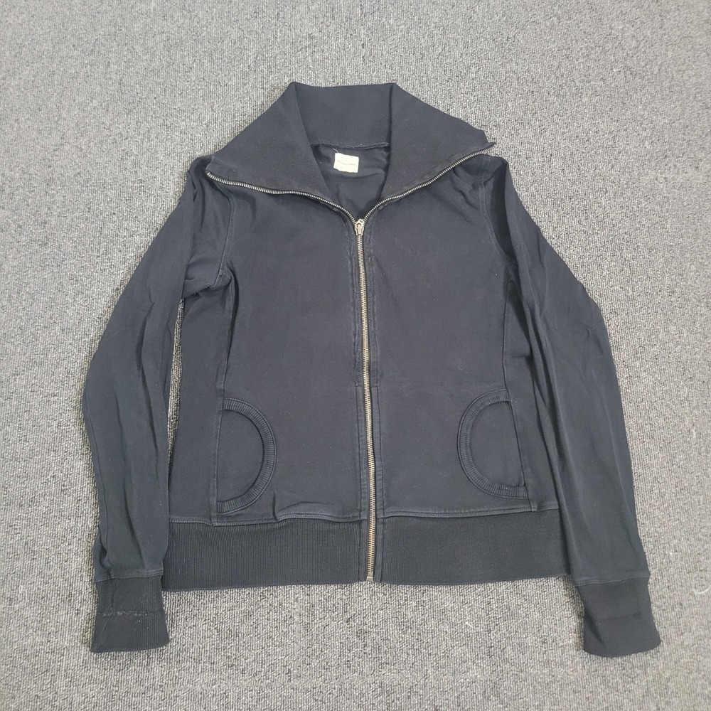 Banana Republic Small Full Zip Jacket Womens Black Funnel Neck Cotton Blend